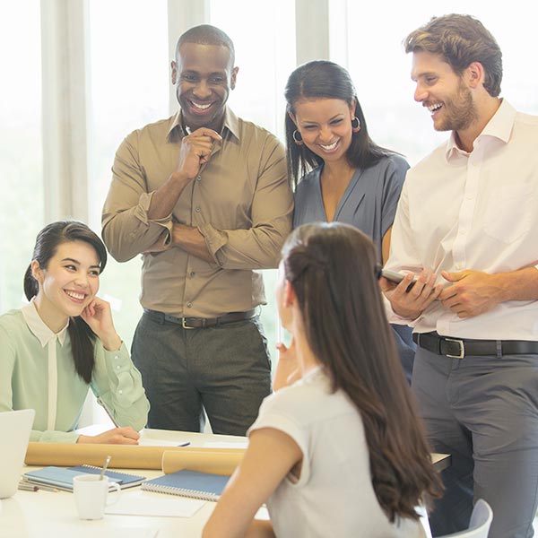 happy coworkers